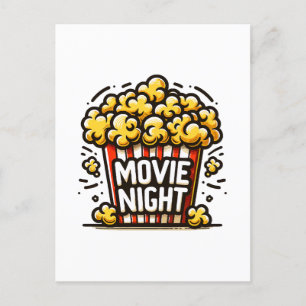 Postal De Invitación Delicia de Noche de Cine Palomitas Juguetonas