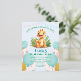 Postal De Invitación Deliciosos dinosaurios zoológico de jungla silvest