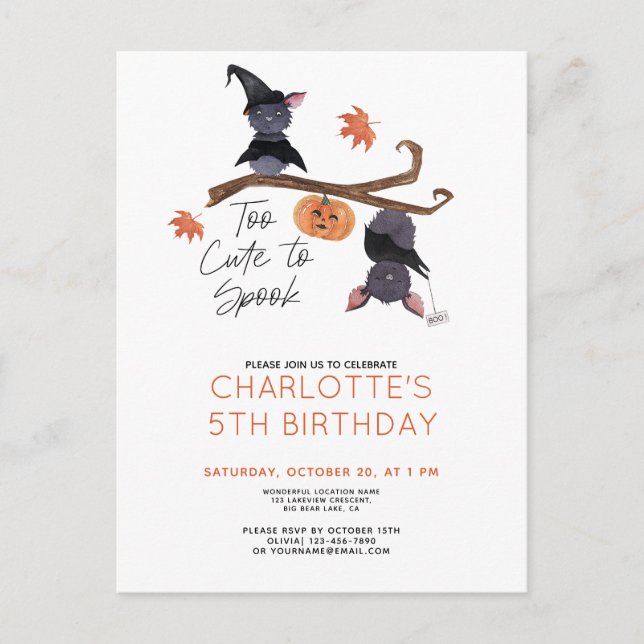 Postal De Invitación Demasiado lindo para hablar una acuarela murmura e (Anverso)