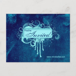 Postal De Invitación Denim azul de hormigón de salón