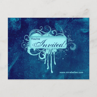 Postal De Invitación Denim azul de hormigón de salón