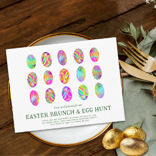 Postal De Invitación Desayuno Brunch de Caza de Huevos de Pascua Modern