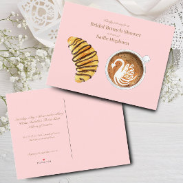 Postal De Invitación Desayuno Brunch de Despedida de Soltera Latte de A
