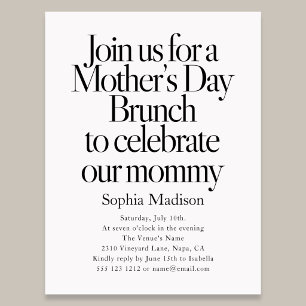 Postal De Invitación Desayuno Brunch Del Día De Las Madres Retro Editor