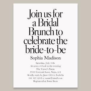 Postal De Invitación Desayuno de boda Retro Editorial Bold Brunch