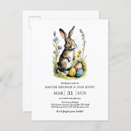 Postal De Invitación Desayuno de Pascua y búsqueda de huevos | Wildflow
