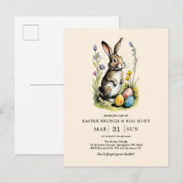 Postal De Invitación Desayuno tardío de Pascua y búsqueda de huevos | C