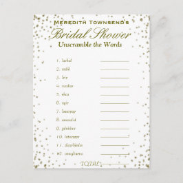 Postal De Invitación Descifrar las palabras | confetti de efecto metali