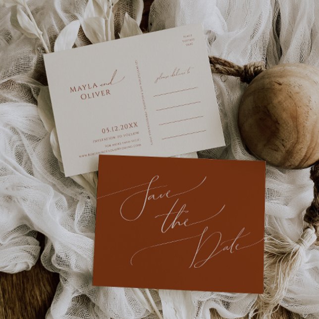 Postal De Invitación Desierto caprichoso | Rust Save The Date Postcard (Subido por el creador)