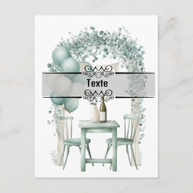 Postal De Invitación Design Invitation vert sauge à personnaliser (Anverso)