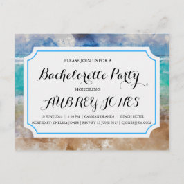 Postal De Invitación Despedida de soltera en la playa o en una isla tro