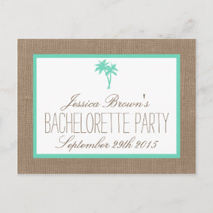 Postal De Invitación Detalle de la fiesta de soltera en la playa con pa