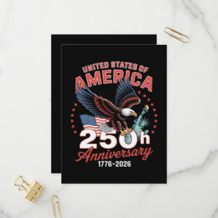 Postal De Invitación Día de la Independencia 250 Aniversario USA Patrió
