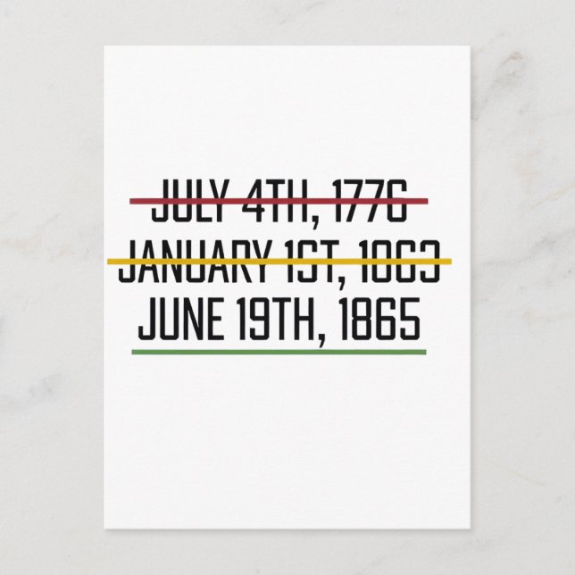 Postal De Invitación Día de la Independencia de Juneteenth Historia Neg (Anverso)