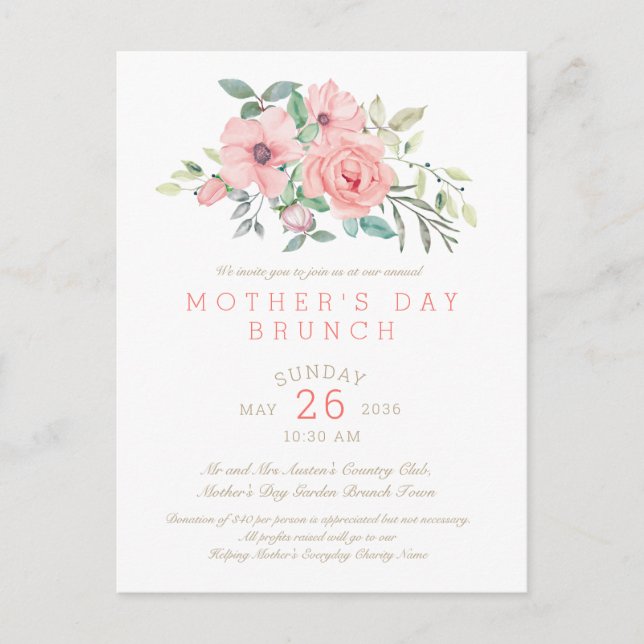 Postal De Invitación Día de la madre (Anverso)
