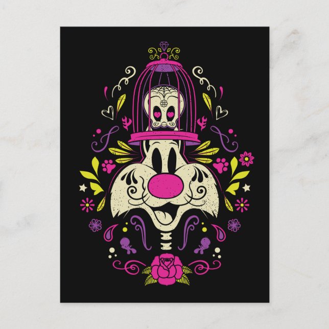 Postal De Invitación Día De Los Muertos TWEETET™ y SYLVESTER™ (Anverso)