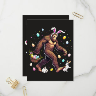 Postal De Invitación Día de Pascua de Bigfoot Sasquatch Divertido