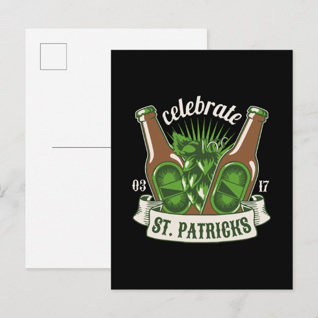 Postal De Invitación Día de San Patricio (Anverso / Reverso)