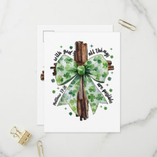 Postal De Invitación Día de San Patricio Trébol de la Fe Cristiana
