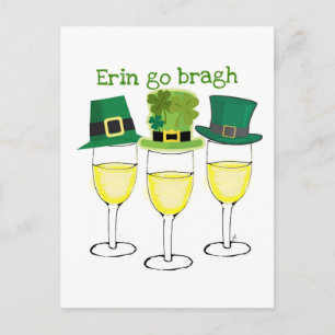 POSTAL DE INVITACIÓN DÍA DEL FIESTA VINO ERIN GO BRAGH SAINT PATRICKS