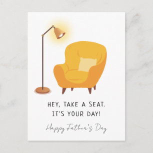 Postal De Invitación Día del Padre   Diseño de Silla y Lámpara Acogedor