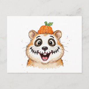 Postal De Invitación Dibujo de hámster con pintura facial de esqueleto