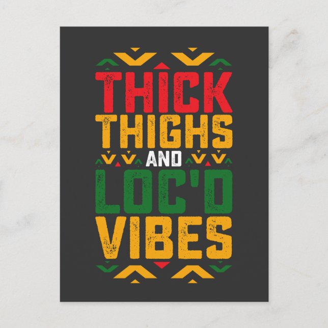 Postal De Invitación Diecinueve Thick Locd Vibes Afroamericano (Anverso)