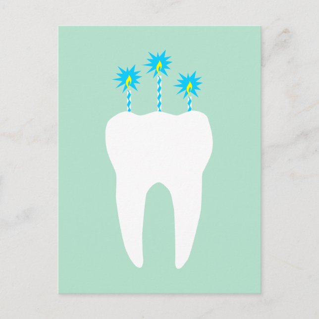 Postal De Invitación Diente de Celebración con Velas (Anverso)
