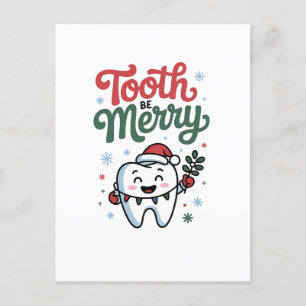 Postal De Invitación Diente sea alegre dentista odontología Navidad Xma