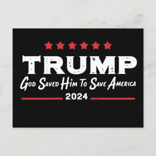 Postal De Invitación Dios lo salvó para salvar a América Trump 47