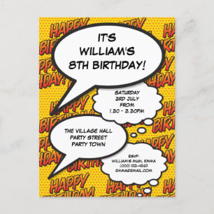 Postal De Invitación Discurso divertido de fiesta de cumpleaños Burbuja