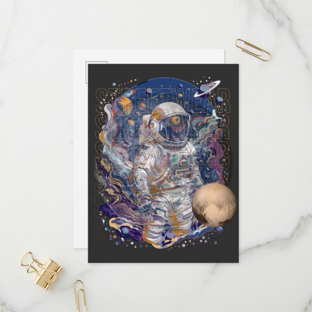 Postal De Invitación Diseño astronauta (Anverso/Reverso In Situ)