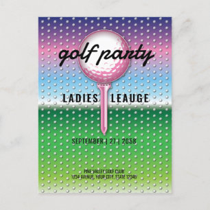 Postal De Invitación Diseño de fiesta de golf para damas elegantes