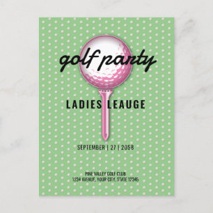 Postal De Invitación Diseño de Fiesta de golf rosa para damas