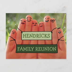 Postal De Invitación Diseño de la Reunión Familiar con dedos