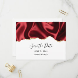Postal De Invitación Diseño de satén ondulado glamuroso rojo oscuro - S
