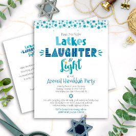 Postal De Invitación Diversión anual de Hanukkah Fiesta atrae luz de ri