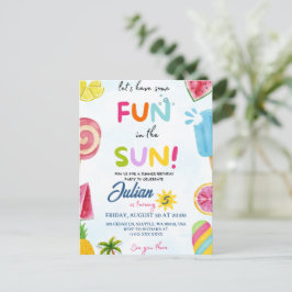 Postal De Invitación diversión en el sol
