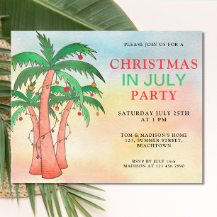 Postal De Invitación Diversión Navidad en fiesta de Julio 