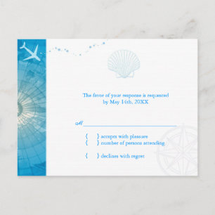 Postal De Invitación Divertida boda azul de verano en el Caribe RSVP