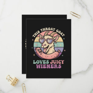 Postal De Invitación Divertida Esta Cabra de Garganta Ama Wieners Jugos