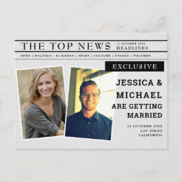 Postal De Invitación Divertido Diario Único Foto De Titular Guardar La 