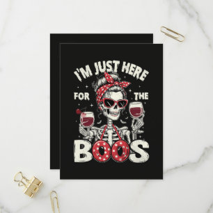 Postal De Invitación Divertido Estoy Aquí Solo Por Los Esqueletos Que M