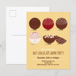 Postal De Invitación Divertido Fiesta de bomba de chocolate caliente