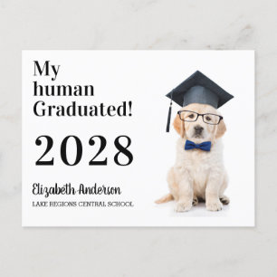 Postal De Invitación Divertido Graduado de Cachorro