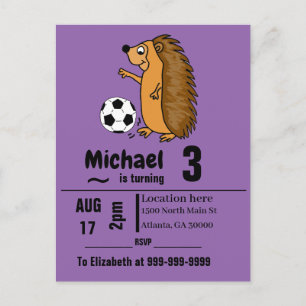 Postal De Invitación Divertido partido de cumpleaños de Hedgehog que ju