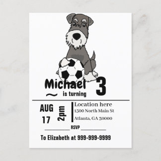 Postal De Invitación Divertido partido de cumpleaños del futbolista Sch