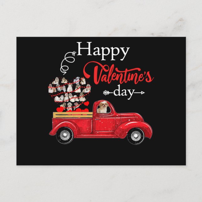Postal De Invitación Dog Lover | Aplicar San Valentín Shih Tzu (Anverso)