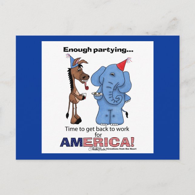 Postal De Invitación ¡Donkey y Elephant ya están de fiesta! (Anverso)