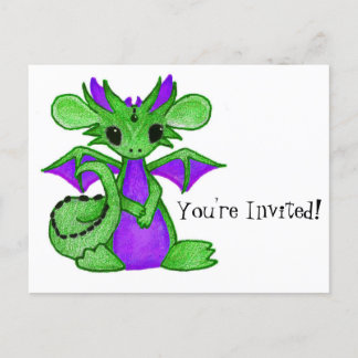 Postal De Invitación Dragón de niños